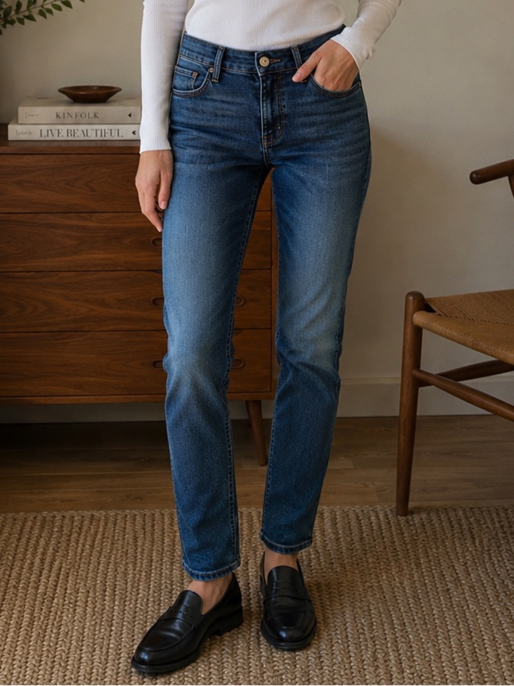 Joe’s Jeans Women’s Slim Straight Stretch Denim Jeans Size 30 Blue Minimalist